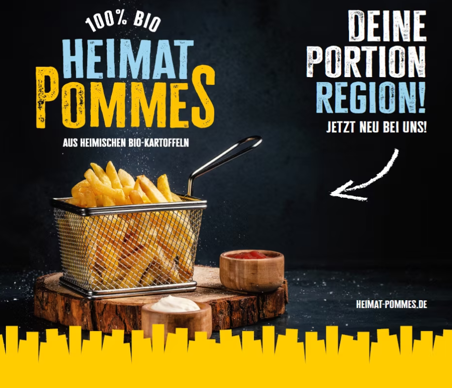 Heimat Pommes – 100% Bio aus heimischen Bio-Kartoffeln: Deine Portion Region, jetzt neu bei uns